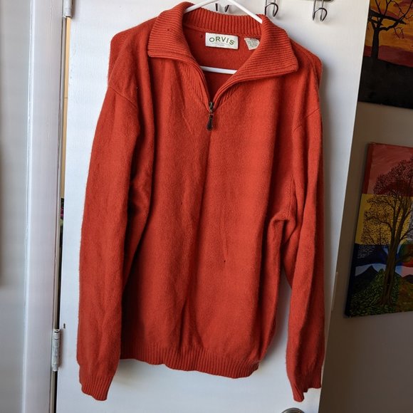 Orvis Other - Orvis Burnt Orange 100% Cashmere Pullover Sweater Men's Size Extra Large XL